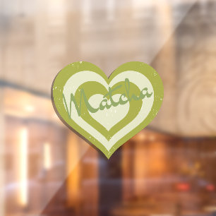 Autocollant Pour Fenêtre Thé vert de Matcha boba, accrochage de la fenêtre