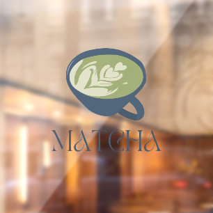 Autocollant Pour Fenêtre Thé vert de Matcha boba, accrochage de la fenêtre 