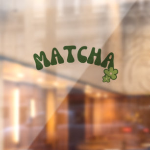 Autocollant Pour Fenêtre Thé vert matcha boba, matcha