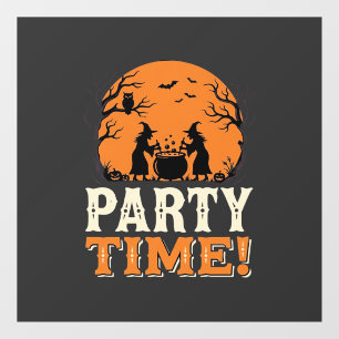 Autocollant Pour Fenêtre Thème de fête d'Halloween Sorcière Chaudron Design