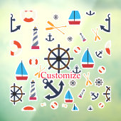 Autocollant Pour Fenêtre Thème nautique Thunder_Cove  (Feuille 3)