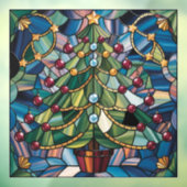 Autocollant Pour Fenêtre Tiffany-Style Stained Glass Christmas Tree (Feuille 3)