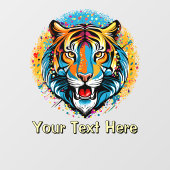 Autocollant Pour Fenêtre Tiger Head Rainbow colors paint stains (Feuille)