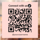 Autocollant Pour Fenêtre Tiktok Connectez-Vous Avec Us Qr Code Blush Rose (Feuille 2)