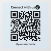 Autocollant Pour Fenêtre Tiktok Connectez-Vous Avec Us Qr Code Soft Navy (Feuille)