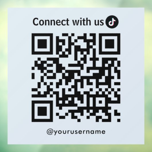 Autocollant Pour Fenêtre Tiktok Connectez-Vous Avec Us Qr Code Soft Navy (Feuille 3)