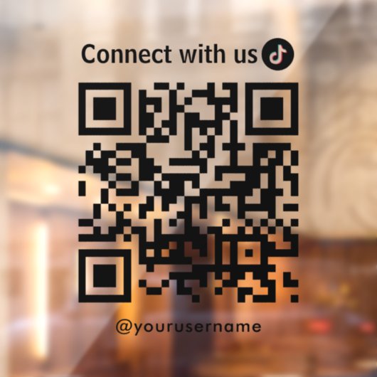 Autocollant Pour Fenêtre Tiktok Se Connecter Avec Nous Qr Code Moderne Mini (Feuille 2)