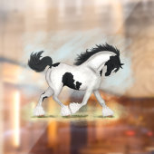 Autocollant Pour Fenêtre Tobiano Gypsy Vanner Horse Decal (Feuille 2)