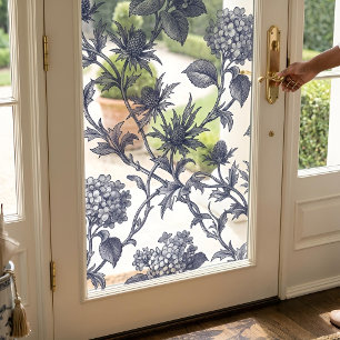 Autocollant Pour Fenêtre Toile Botanique   Hydrangea & Holly de Mer