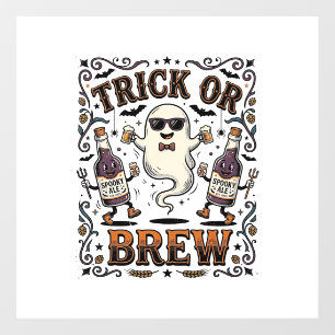 Autocollant Pour Fenêtre Tour de potion d'Halloween ou Brasserie Vintage Gr