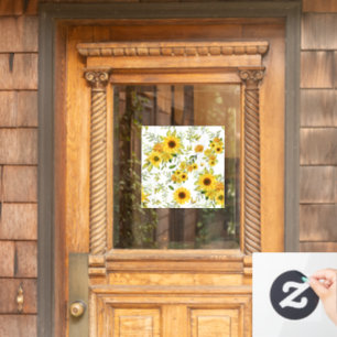 Autocollant Pour Fenêtre Tournesol à l'aquarelle 8