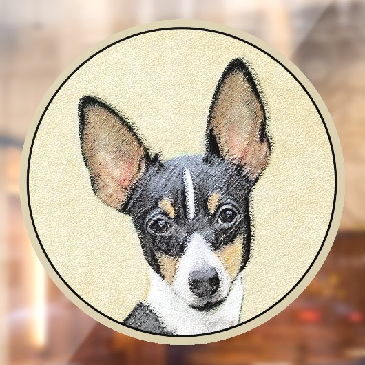 Autocollant Pour Fenêtre Toy Fox Terrier Peinture - Cute Original Chien Art (Feuille 2)