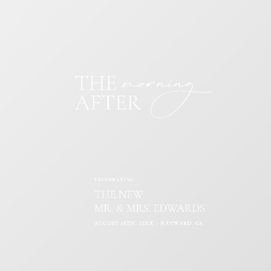 Autocollant Pour Fenêtre Transparent "Le matin après" Brunch WelcomeSign (Feuille)