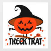 Autocollant Pour Fenêtre Treck Trat Citrouille Sourire (Feuille)