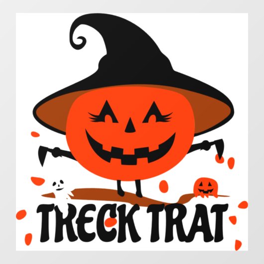 Autocollant Pour Fenêtre Treck Trat Citrouille Sourire (Feuille)