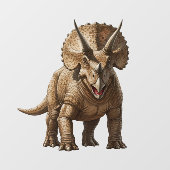 Autocollant Pour Fenêtre Tricératops (Feuille)