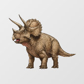 Autocollant Pour Fenêtre Tricératops (Feuille)