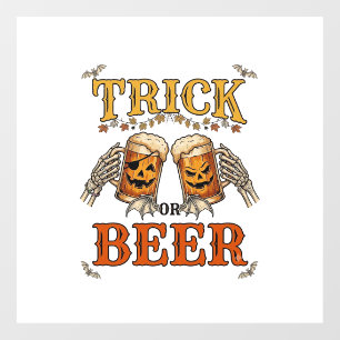 Autocollant Pour Fenêtre Trick Or Beer Mug Halloween Citrouille Mains de Sq