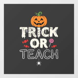 Autocollant Pour Fenêtre Trick or Teach Halloween Teacher Design (2)_1