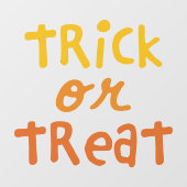 Autocollant Pour Fenêtre Trick or treat mignon et amusant Halloween (Feuille)