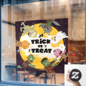 Autocollant Pour Fenêtre Trick ou traiter les caractères d'Halloween (Fenêtre de café)