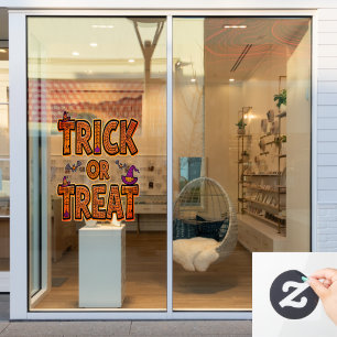 Autocollant Pour Fenêtre Tricoter ou traiter Halloween Amusants Design Éffr