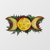 Autocollant Pour Fenêtre Triple Moon Holly Yule Art (Feuille)