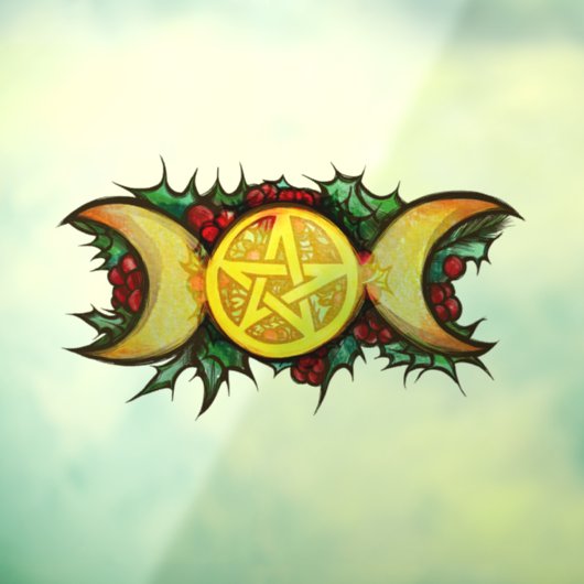 Autocollant Pour Fenêtre Triple Moon Holly Yule Art (Feuille 3)