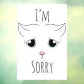 Autocollant Pour Fenêtre Triste visage de chat : Je suis désolé (Feuille 3)
