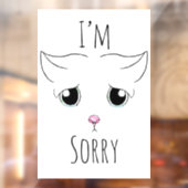 Autocollant Pour Fenêtre Triste visage de chat : Je suis désolé (Feuille 2)