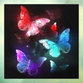 Autocollant Pour Fenêtre Trois papillons brillants sur l'arrière - plan de (Feuille 3)