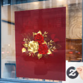 Autocollant Pour Fenêtre Trois Roses de bijoux (Fenêtre de café)