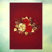 Autocollant Pour Fenêtre Trois Roses de bijoux (Feuille 3)