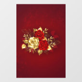 Autocollant Pour Fenêtre Trois Roses de bijoux (Feuille)