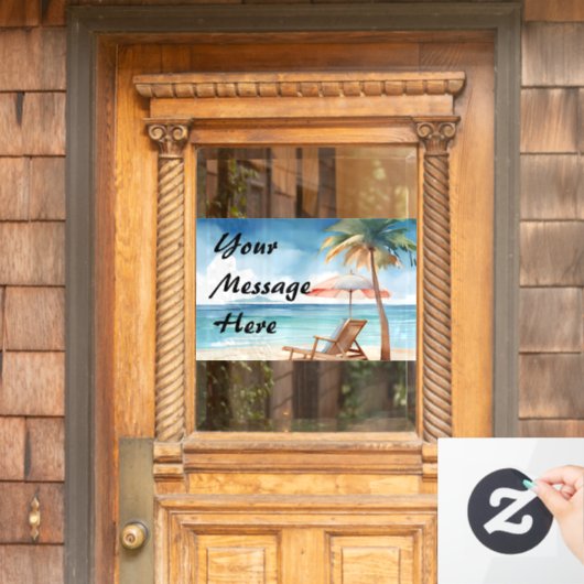 Autocollant Pour Fenêtre Tropical Beach Party (Porte d'accueil)