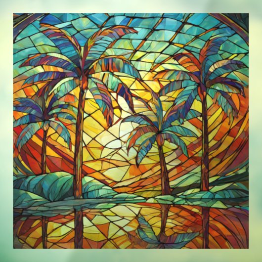 Autocollant Pour Fenêtre Tropical Island Sunset Art en verre tendu (Feuille 3)