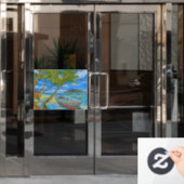 Autocollant Pour Fenêtre Tropical Scene Window Cling (Porte de bureau)