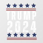 Autocollant Pour Fenêtre Trump 2024 (Feuille)