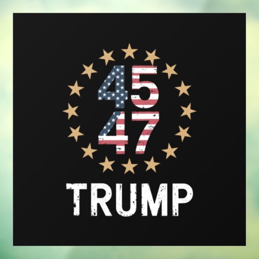 Autocollant Pour Fenêtre Trump 2024 Drapeau de l'Amérique Revenir Trump 45 (Feuille 3)