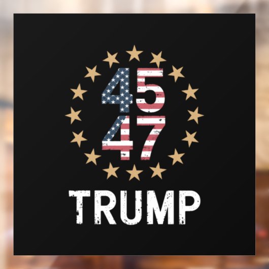 Autocollant Pour Fenêtre Trump 2024 Drapeau de l'Amérique Revenir Trump 45 (Feuille 2)