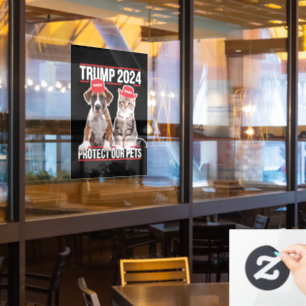 Autocollant Pour Fenêtre Trump 2024 Protégeons Nos Animaux de Compagnie Cha