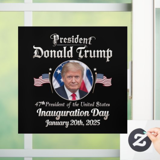 Autocollant Pour Fenêtre Trump Inauguration Day 2025 47th USA President (Maison)