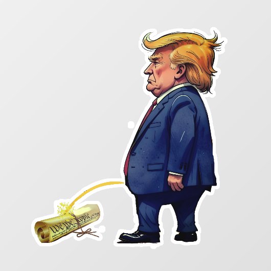 Autocollant Pour Fenêtre Trump Pees sur la Constitution (Feuille)