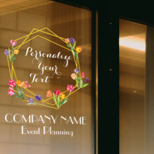 Autocollant Pour Fenêtre Tulipes modernes personnalisées Gold & Black Event