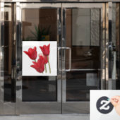 Autocollant Pour Fenêtre Tulipes rouges (Porte de bureau)