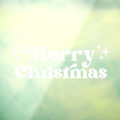 Autocollant Pour Fenêtre Typographie blanche Joyeux Noël (Feuille 3)