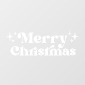 Autocollant Pour Fenêtre Typographie blanche Joyeux Noël (Feuille)