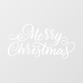 Autocollant Pour Fenêtre Typographie blanche Joyeux Noël (Feuille)