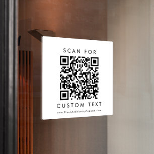 Autocollant Pour Fenêtre Typographie chic Code QR personnalisé
