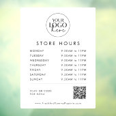 Autocollant Pour Fenêtre Typographie chic Logo d'entreprise Code QR Heures (Feuille 3)